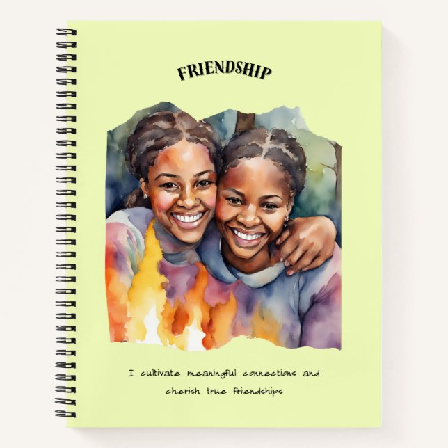 Friendship Positive Affirmation  Notebook (Front)