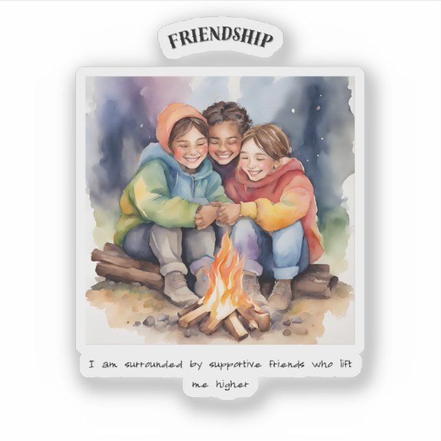 Friendship Positive Affirmation  Sticker (Front)