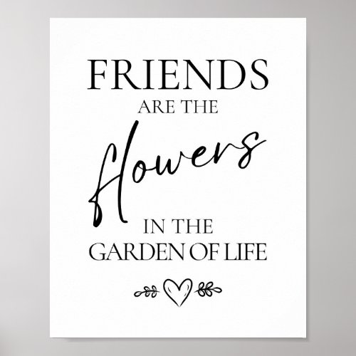 Friendship poster Beautiful chic friend quote art Poster