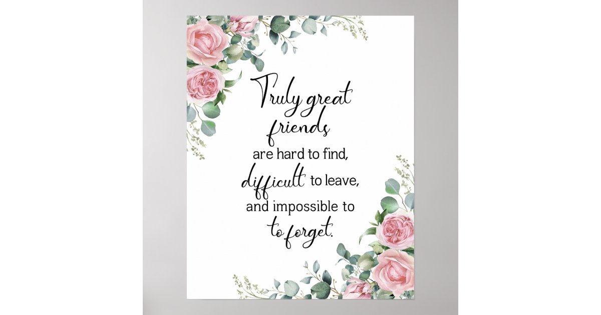 Friendship Poster True Friends Quote Aesthetic Poster Zazzle Friendship Poster True Friends Quote Aesthetic Poster Zazzle