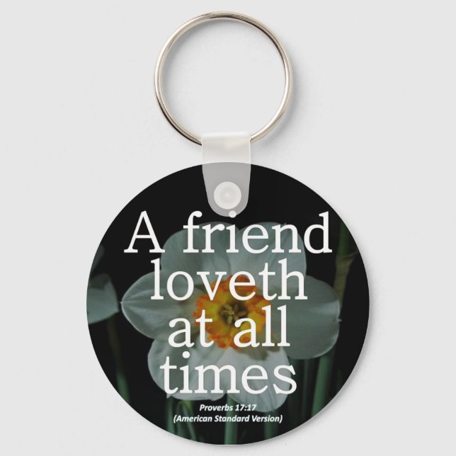 Friendship Proverbs 17:17 Condensed Keychain (Front)