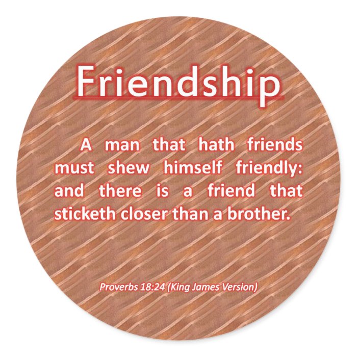 Friendship Proverbs 1824 Round Stickers