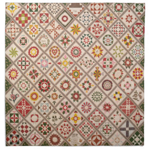 Friendship quilt in muted colors cloth napkin