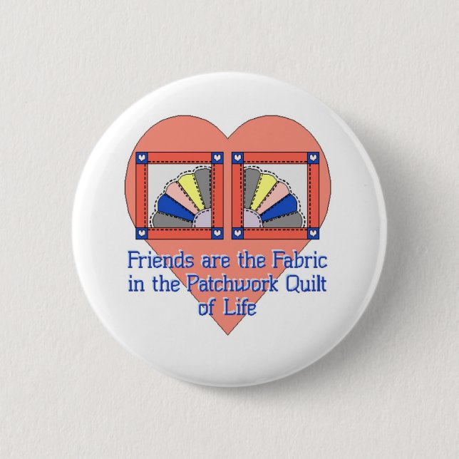Friendship Quilt Pattern Pinback Button (Front)