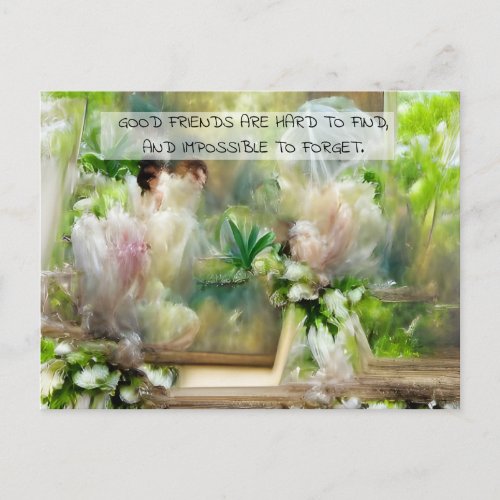 Friendship Quote Beautiful Floral Postcard