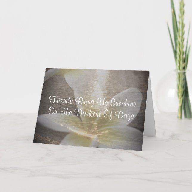 Friendship Quote Beautiful Plumeria Greeting Card (Front)