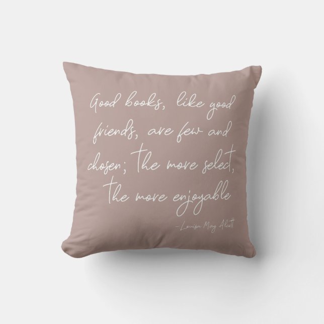 Friendship Quote Boho Script Lettering Dusty Mauve Throw Pillow (Front)