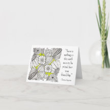 Friendship Quote, BW Floral Doodle with Green  
