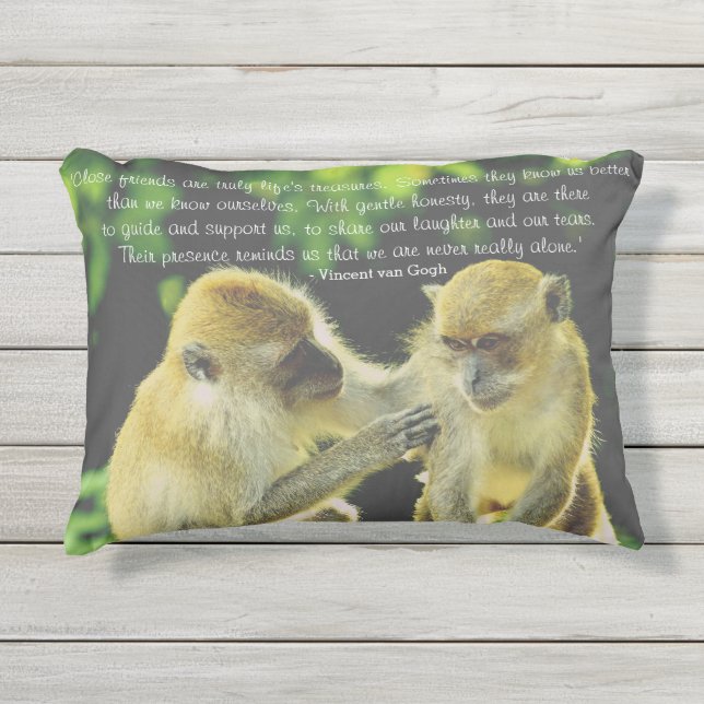 Friendship Quote by Vincent van Gogh Outdoor Pillow (Front)