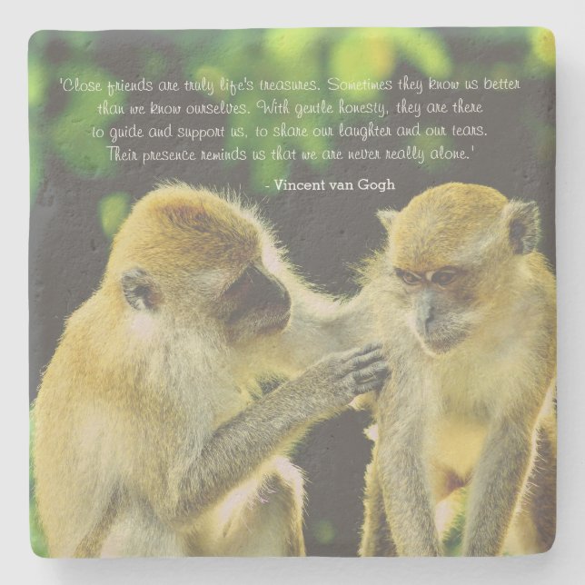Friendship Quote by Vincent van Gogh Stone Coaster (Front)