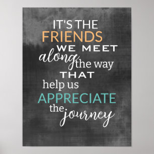 friendship quote charcoal gray and white wall art