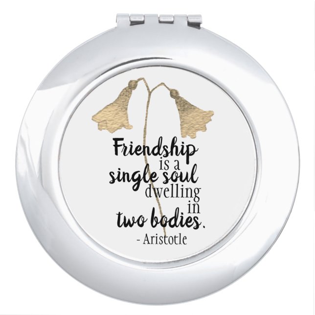 Friendship Quote Flowers Compact Mirror (Front)