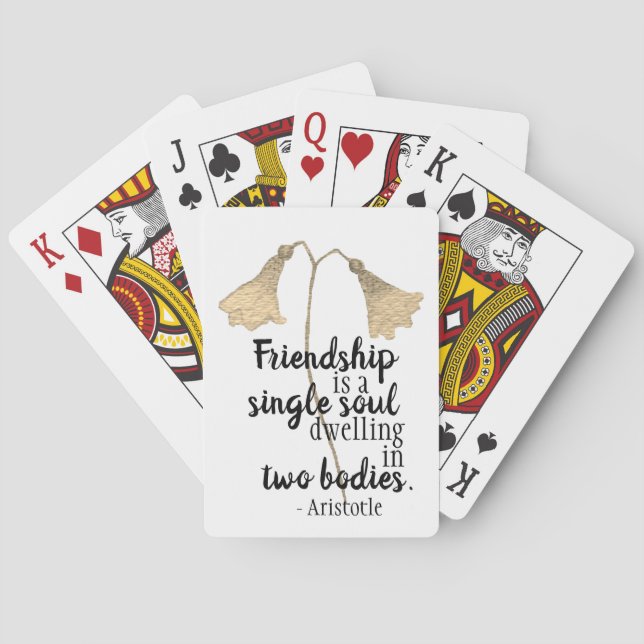 Friendship Quote Flowers Poker Cards (Back)