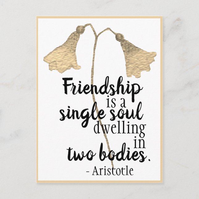 Friendship Quote Flowers Postcard (Front)