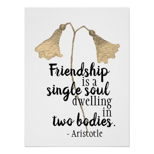 Friendship Quote Flowers Poster