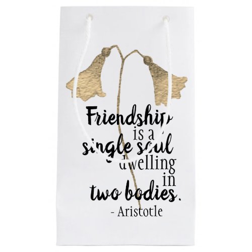 Friendship Quote Flowers Small Gift Bag