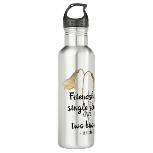Friendship Quote Flowers Stainless Steel Water Bottle