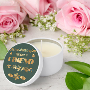 Friendship quote gift for best friend  mini candle favors