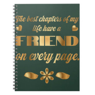 Friendship quote gift for best friend notebook
