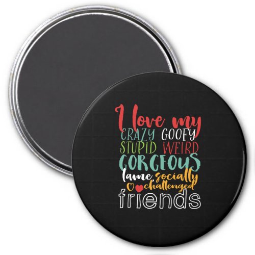 Friendship Quote I Love My Crazy Goofy Friends Magnet