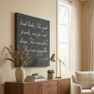 Friendship Quote in Simple Script Lettering Faux Canvas Print