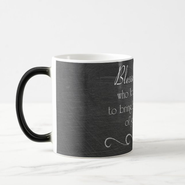Friendship quote on chalkboard color morph mug  (Left)