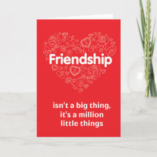 Friendship quote red greeting card