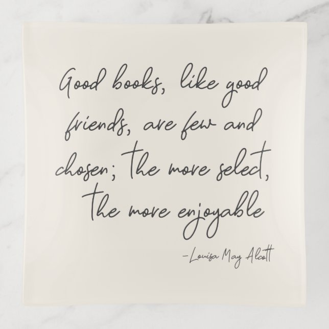 Friendship Quote Simple Script Literary Reader Trinket Tray (Front)