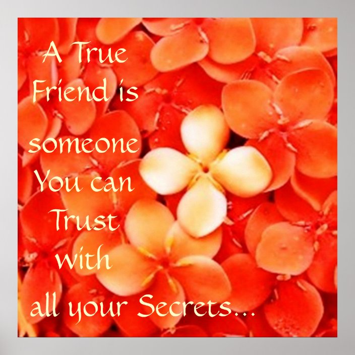 Friendship Quote Tangerine Orange Blossoms Poster Zazzle Com