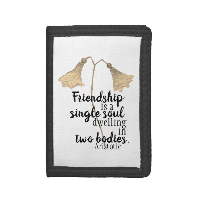 Friendship Quote Yellow Wildflowers Trifold Wallet (Front Vertical)
