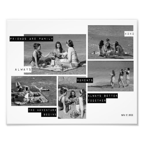 Friendship Quotes 5 Photo Grid Collage Modern
