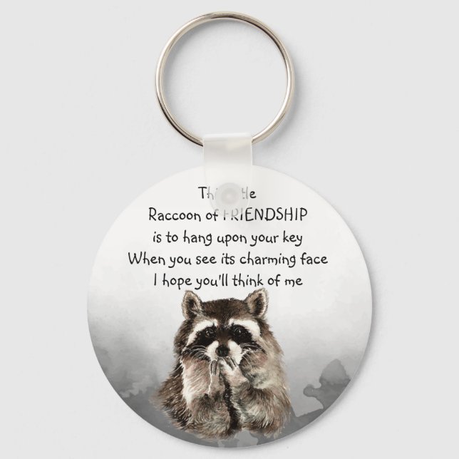 Friendship Raccoon Think of Me  Keychain (Front)