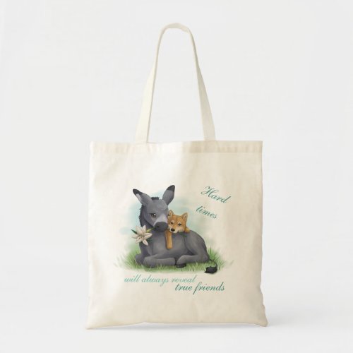 Friendship Shiba Inu  Donkey Tote Bag