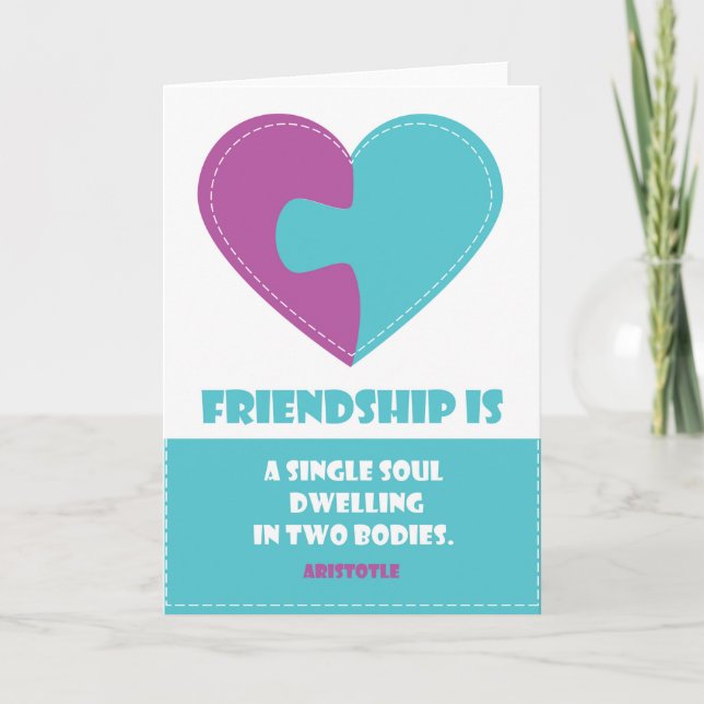 Friendship soul & body quote designed greetingcard card (Front)