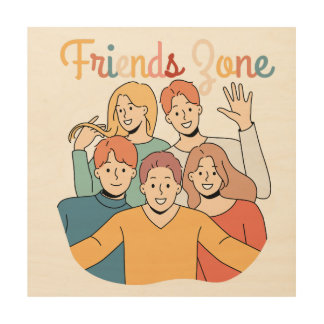 Friendship Squad Graphic Wood Wall Art