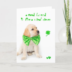 Friendship St Patricks Day Puppy Card