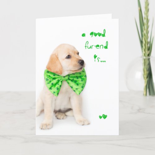 Friendship St Patricks Day Puppy Card