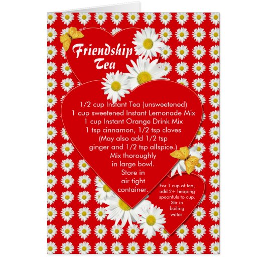 Friendship Tea Recipe Note Card (Front)