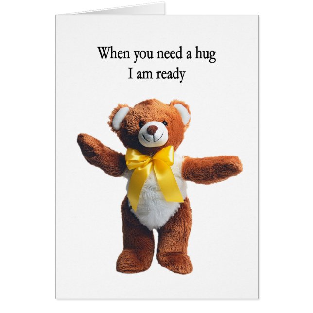 Friendship Teddy Bear Hugs  Cards (Front)