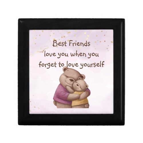 Friendship Teddy Bear Love you Inspirational  Gift Box