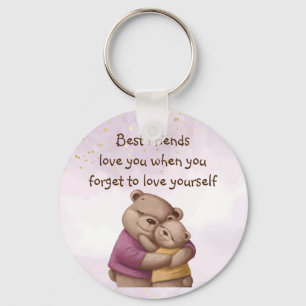 Friendship Teddy Bear Love you Inspirational Keychain