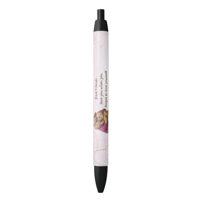 Friendship Teddy Bear Love you Inspirational Pen (Front Vertical)