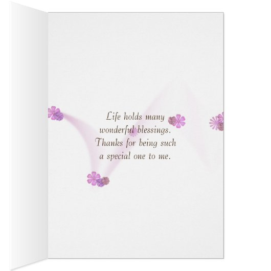 friendship thank you-bicycle with geraniums (Inside (Right))