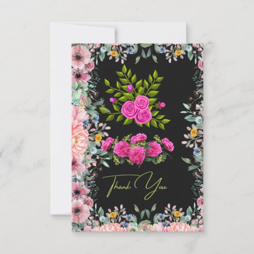 Friendship thank you greeting card flowers