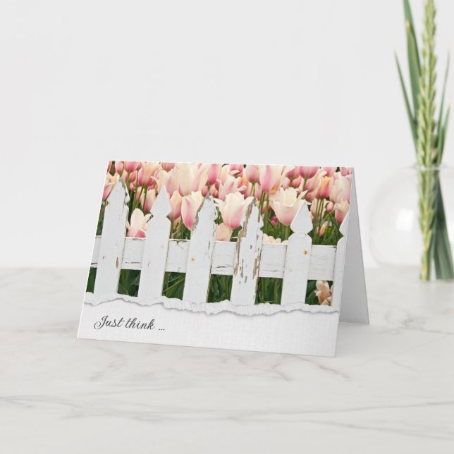 Friendship Tulips and Old Fence Card (Front)