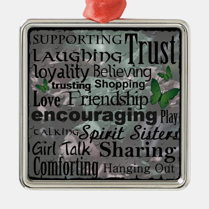 Friendship Word Art Christmas Tree Ornament