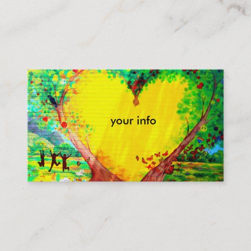 friendship yellow heart business card