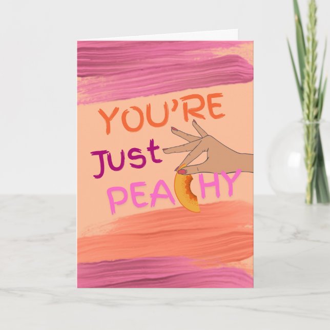 Friendship You're Just Peachy Puns Card (Front)