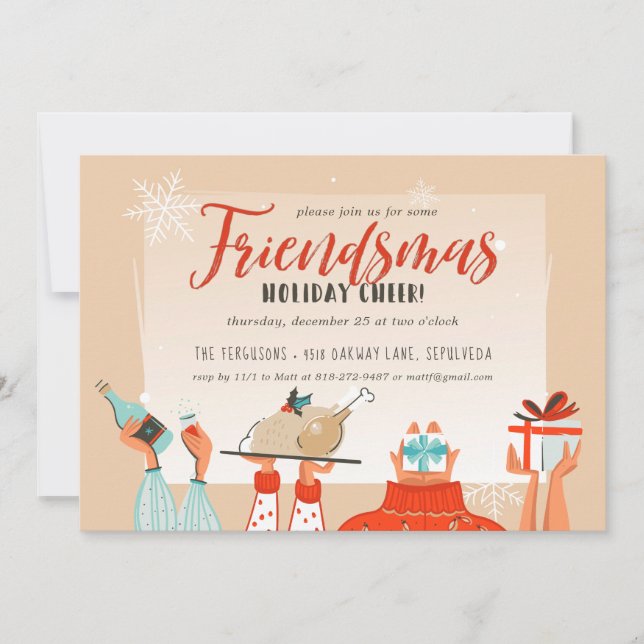 Friendsmas Christmas Holiday Party Invitation (Front)