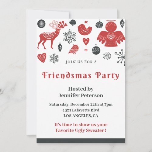 Friendsmas invitations Christmas Nordic 